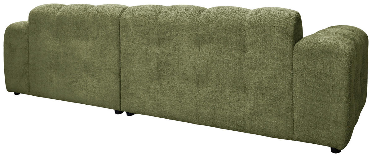 ECKSOFA RUNO Grün Bouclé  - Schwarz/Grün, Design, Kunststoff/Textil (270/175cm) - MID.YOU