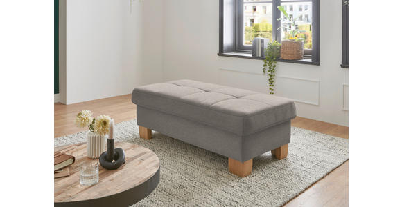 ECKSOFA in Flachgewebe Hellbraun  - Wildeiche/Hellbraun, Natur, Holz/Textil (301/243cm) - Voleo