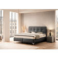 BOXSPRINGBETT 180/200 cm  in Schwarz  - Chromfarben/Schwarz, Basics, Leder/Holz (180/200cm) - Novel