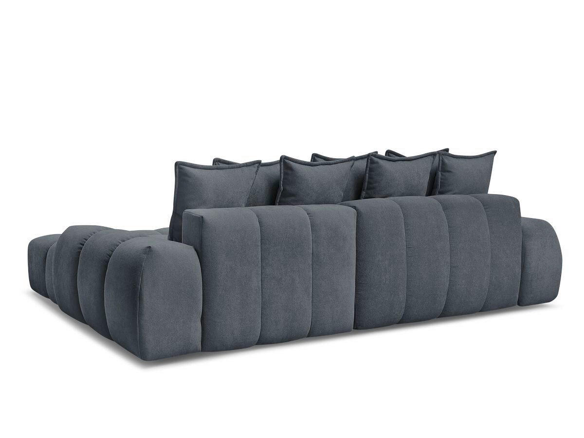 ECKSCHLAFSOFA EVEREST  mit Rücken echt, Armteil links, Armteil rechts Struktur Dunkelblau  - Schwarz/Dunkelblau, MODERN, Kunststoff/Textil (318/180cm) - Livetastic