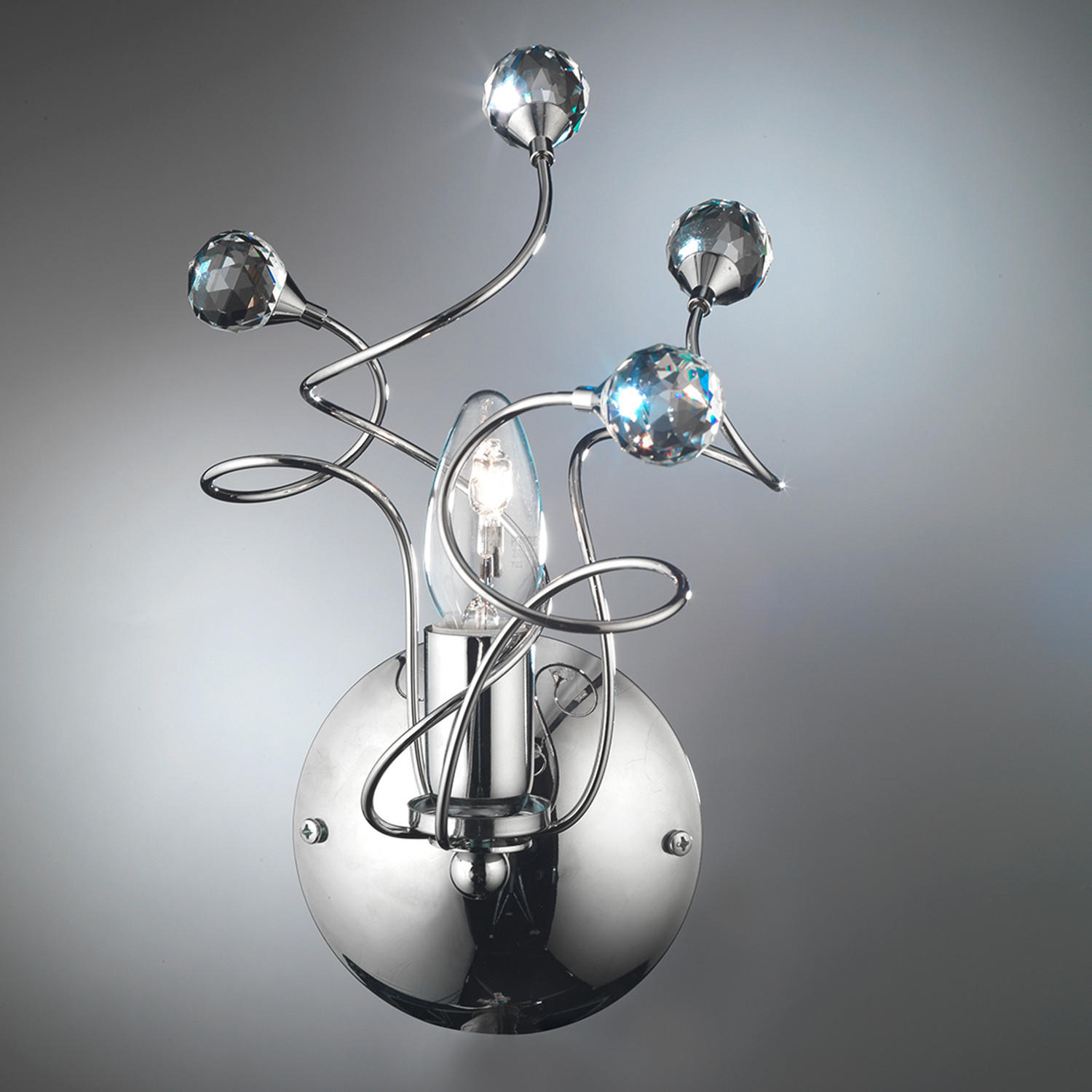 WANDLEUCHTE Trilly 20/20/32 cm   - Chromfarben, Basics, Glas/Metall (20/20/32cm)