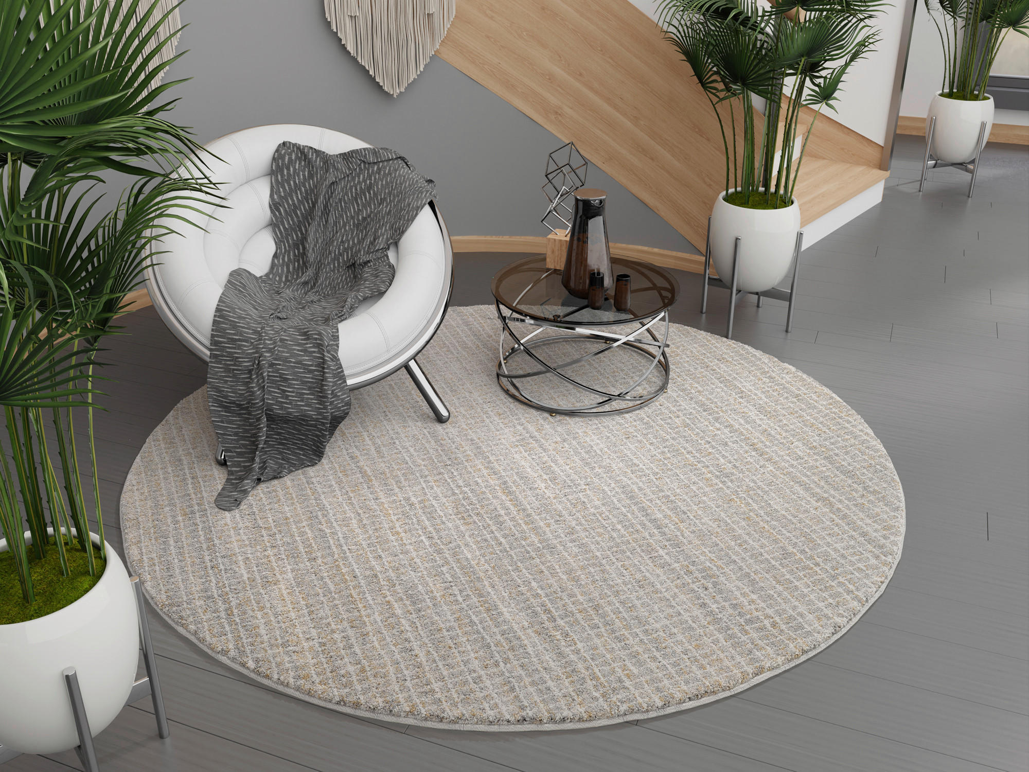WEBTEPPICH 160/160 cm  - Grau, Design, Textil (160/160cm) - Novel