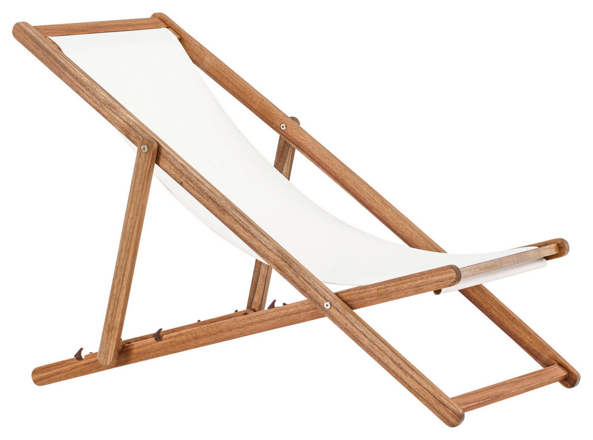 STRANDFÅTÖLJ   57/80/105 cm  - beige/naturfärgad, Klassisk, trä/textil (57/80/105cm) - Gardenson