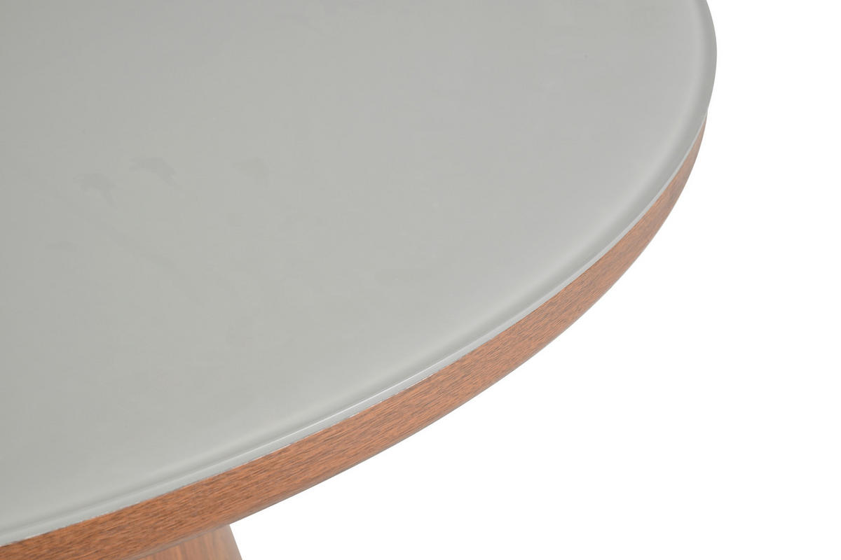 ESSTISCH Nachbildung  Glas, Holzwerkstoff rund Dunkelgrau, Walnussfarben  - Dunkelgrau/Walnussfarben, MODERN, Glas/Holzwerkstoff (120/75cm) - MID.YOU