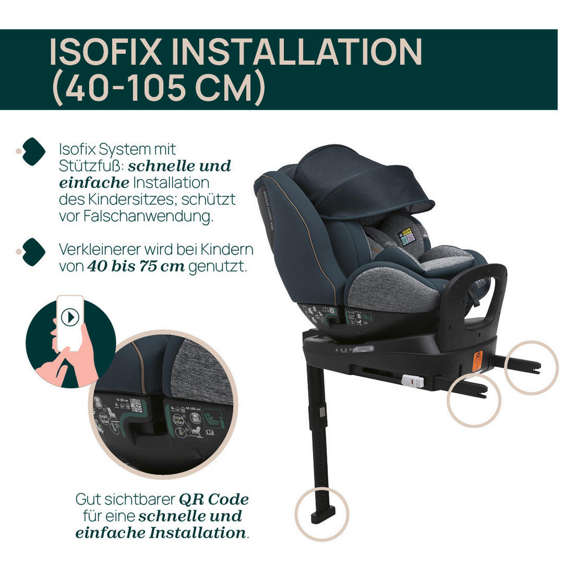 KINDERAUTOSITZ SEAT3FIT AIR   - Graphitfarben, Basics (49/44/61cm) - Chicco