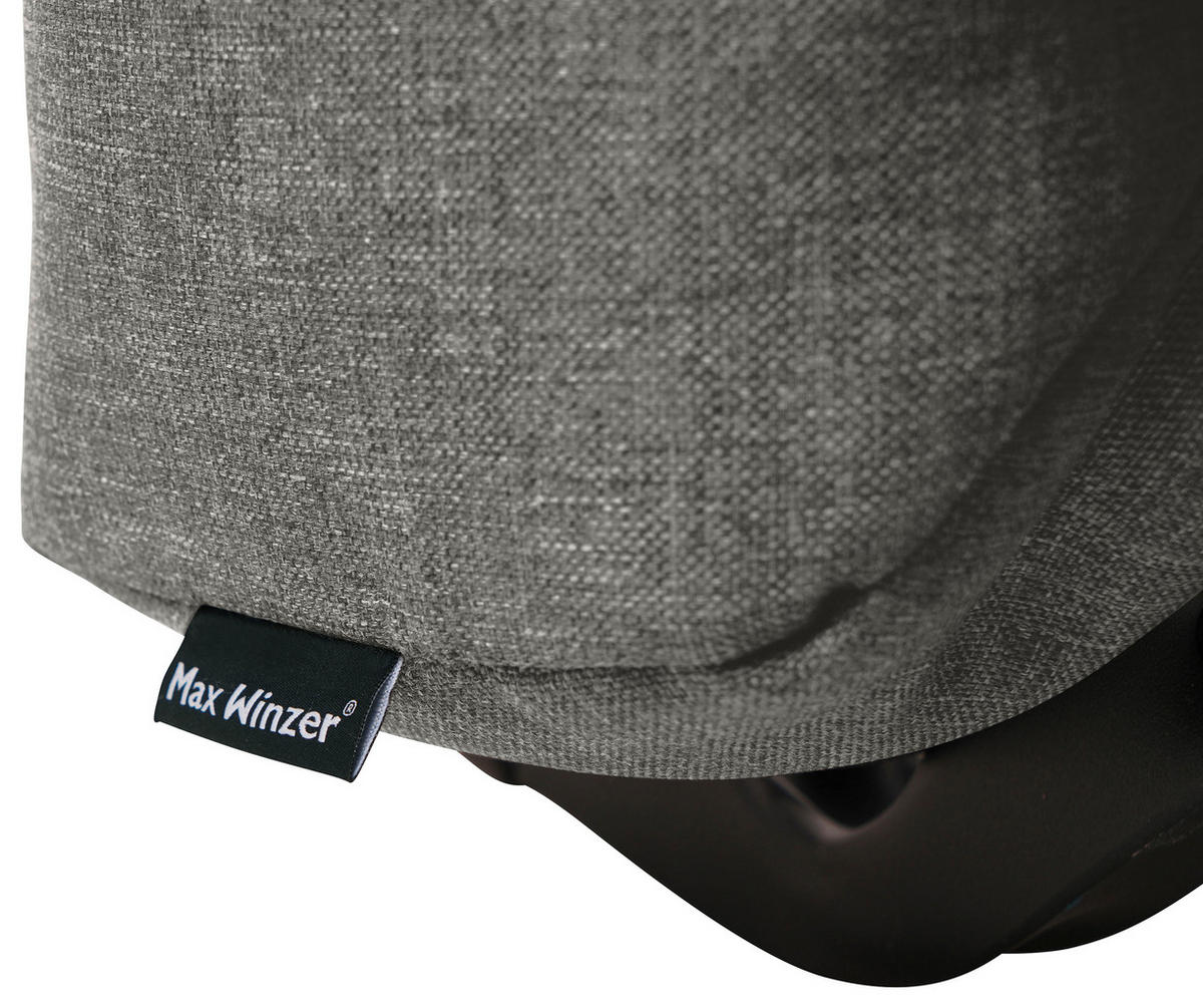 SCHLAFSESSEL in Flachgewebe Hellgrau  - Hellgrau/Schwarz, Design, Textil/Metall (85/85/100cm) - Max Winzer