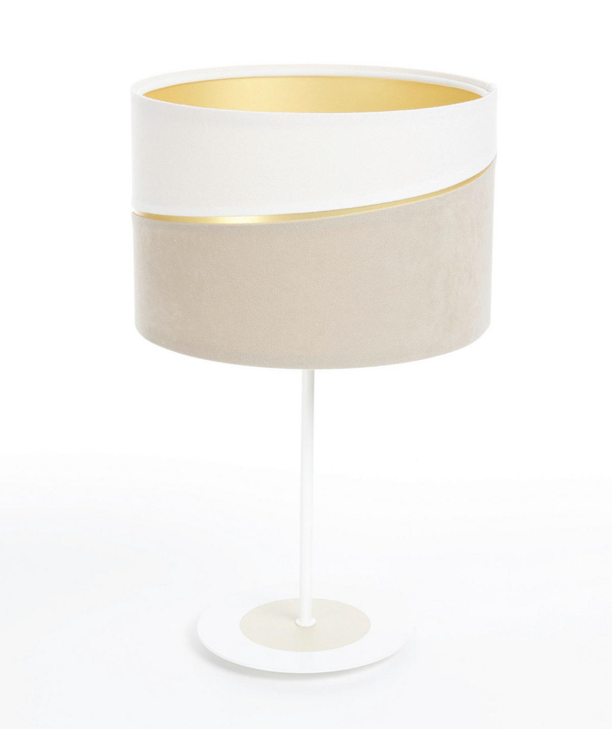 TISCHLEUCHTE Swing 25/41 cm   - Beige/Goldfarben, Design, Kunststoff/Textil (25/41cm)