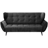 3-SITZER-SOFA Mikrofaser Anthrazit  - Anthrazit/Schwarz, MODERN, Textil/Metall (221/105/98cm) - MID.YOU
