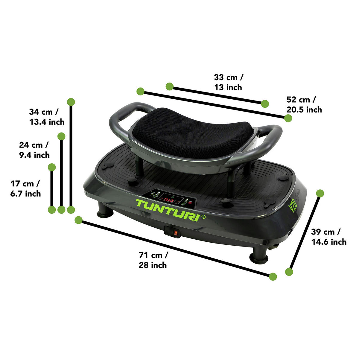 VIBRATIONSPLATTE FIT V10 - Schwarz/Grau, Basics, Kunststoff/Metall (58/35/33cm) - Tunturi