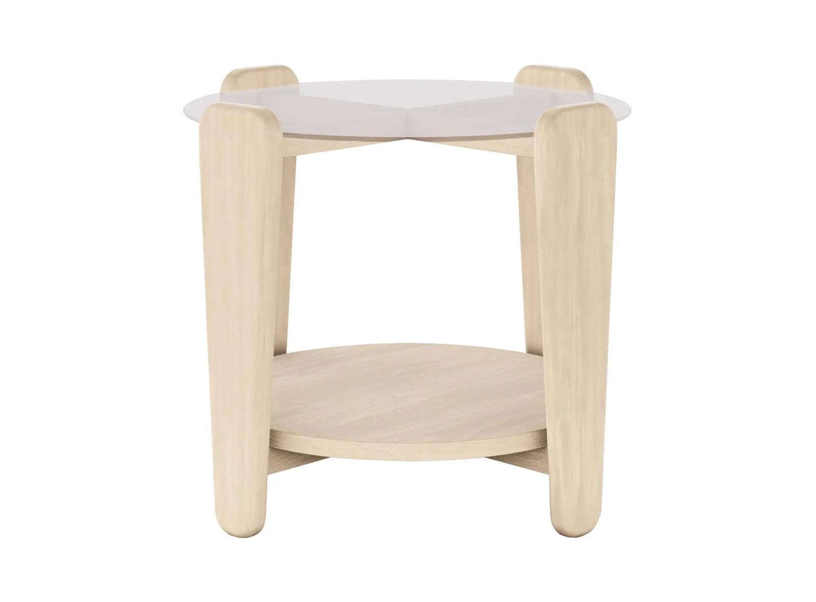 SOFFBORD i trä, glas  - ek Bianco, Klassisk, trä/glas (52/45cm) - Rowico