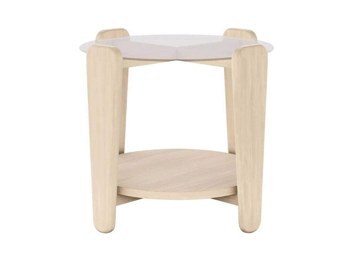 SOFFBORD i trä, glas  - ek Bianco, Klassisk, trä/glas (52/45cm) - Rowico