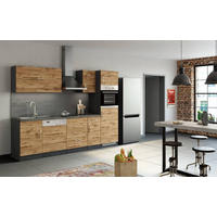 KÜCHENLEERBLOCK 270 cm   in Eichefarben  - Eichefarben/Anthrazit, MODERN, Holzwerkstoff (270cm) - Held