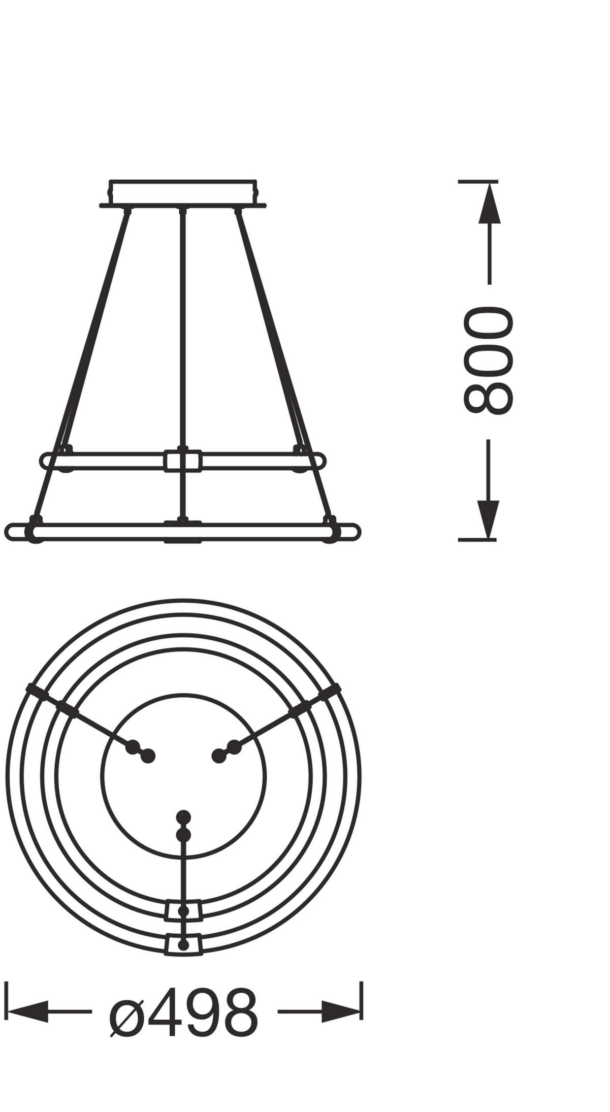 LED-HÄNGELEUCHTE 49.8/80 cm  - Dunkelgrau, Basics, Kunststoff (49.8/80cm) - Osram