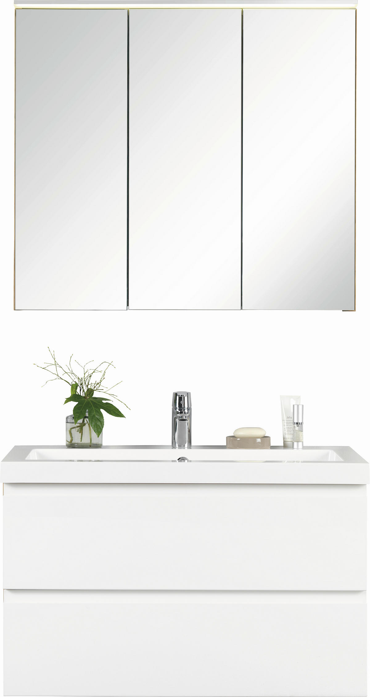 BADEZIMMER  in 85 cm  - Weiß, Design, Glas/Holzwerkstoff (85cm) - Novel