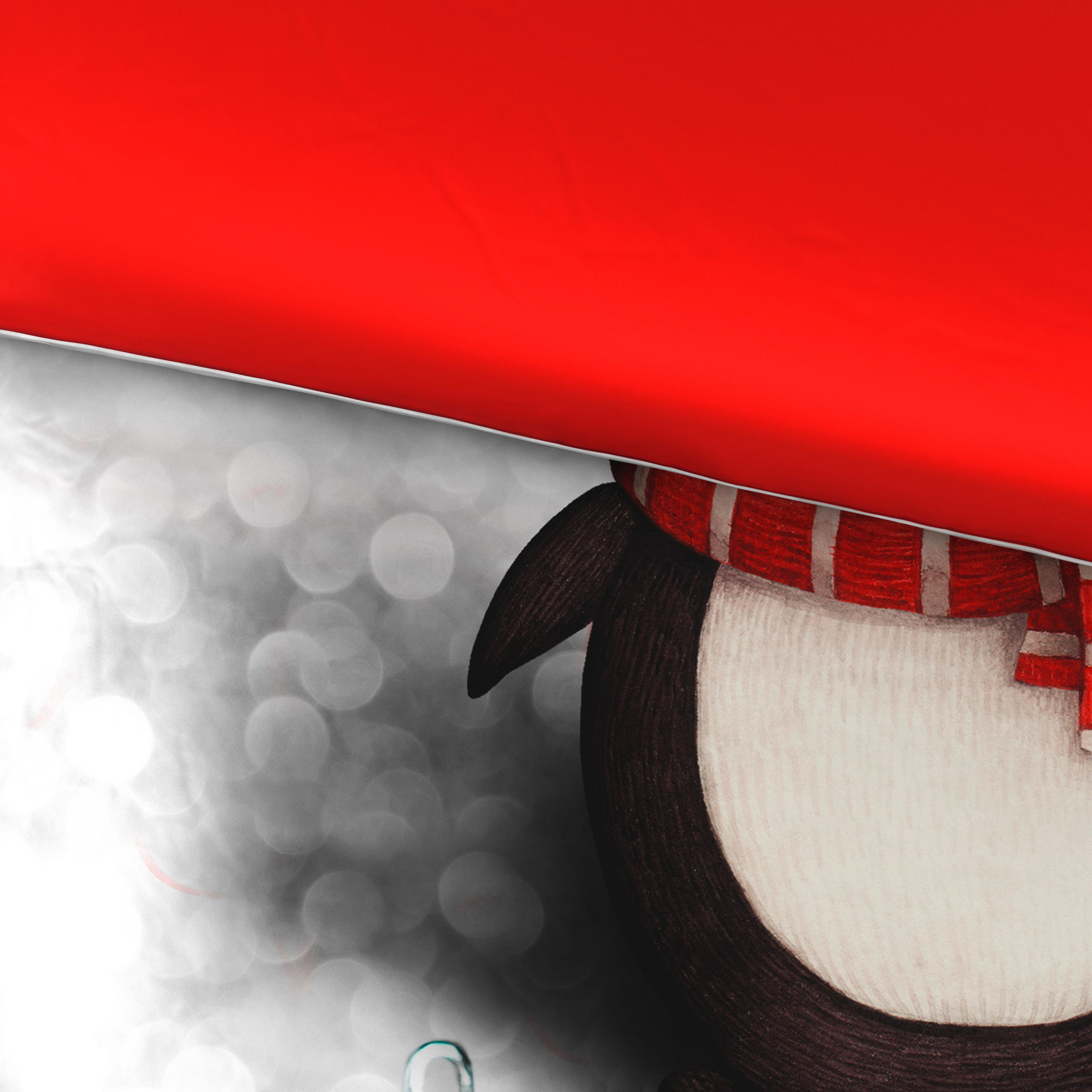 POSTELJINA SA DVA LICA Christmas Collection 140/200 cm saten siva, crvena - siva/crvena, Osnovno, tekstil (140/200cm) - X-Mas