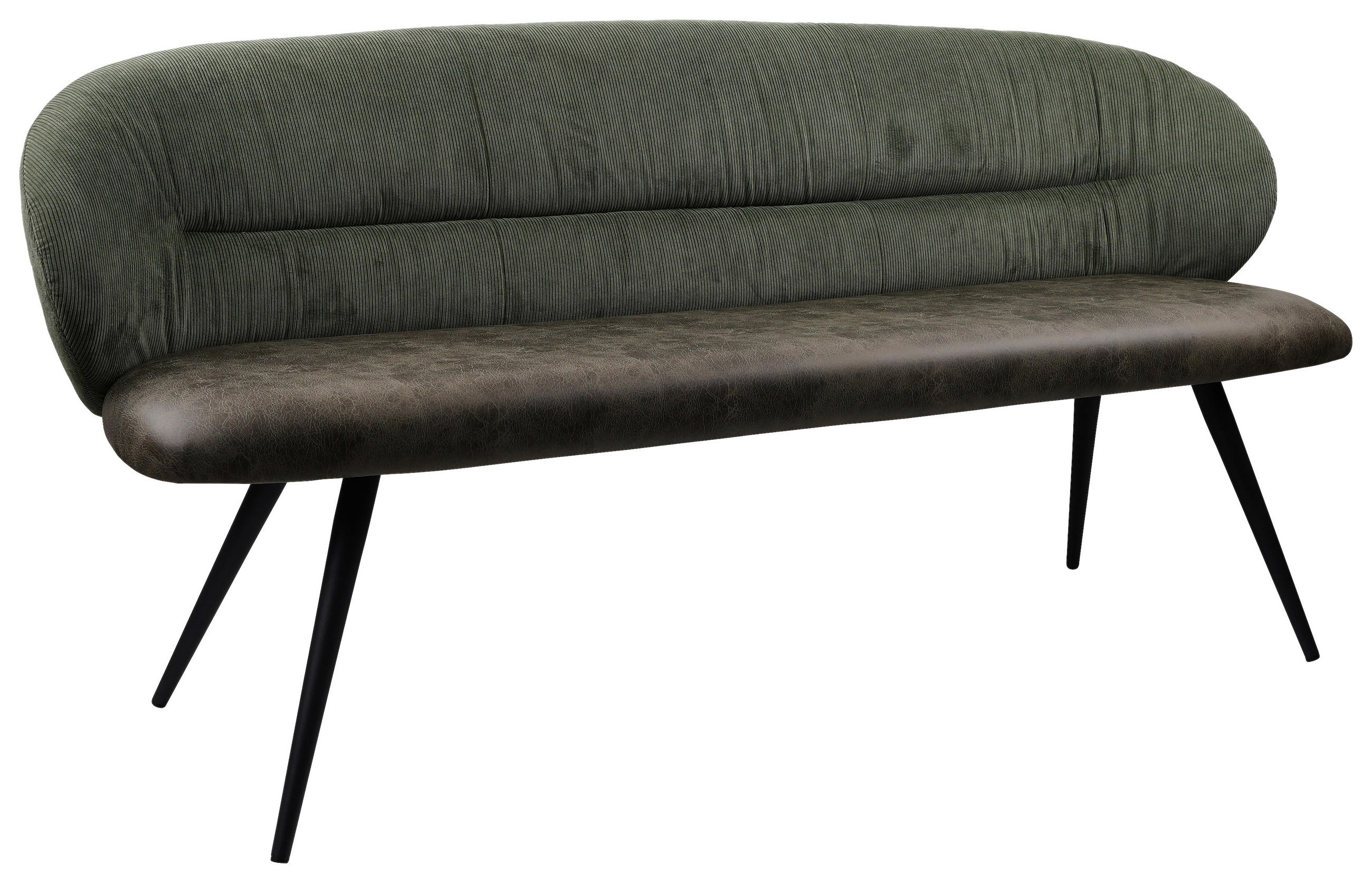SITZBANK 168/82/62 cm Struktur Grün - Schwarz/Grün, MODERN, Textil/Metall (168/82/62cm) - MID.YOU