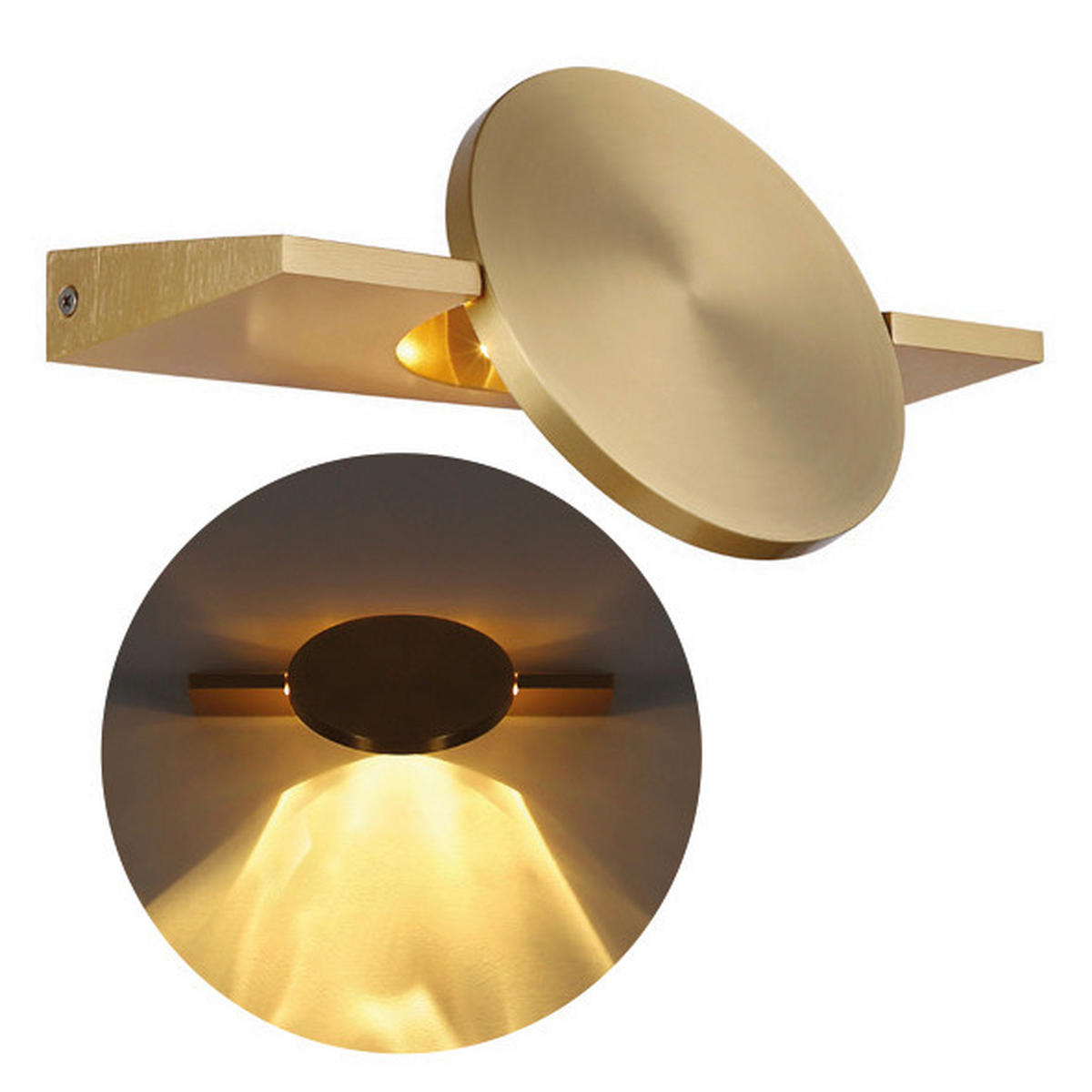 LED-WANDLEUCHTE Jasper 10/28 cm  - Messingfarben, Design, Metall (10/28cm) - Globo