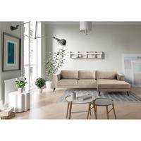 ECKSOFA in Samt, Velours Hellgrau  - Wengefarben/Hellgrau, Modern, Holz/Textil (167/85/280cm) - Trendmanufaktur