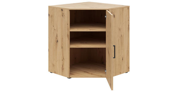 ECKKOMMODE 101/83/71 cm in Eiche Artisan - Anthrazit/Schwarz, MODERN, Holzwerkstoff/Kunststoff (101/83/71cm) - Carryhome