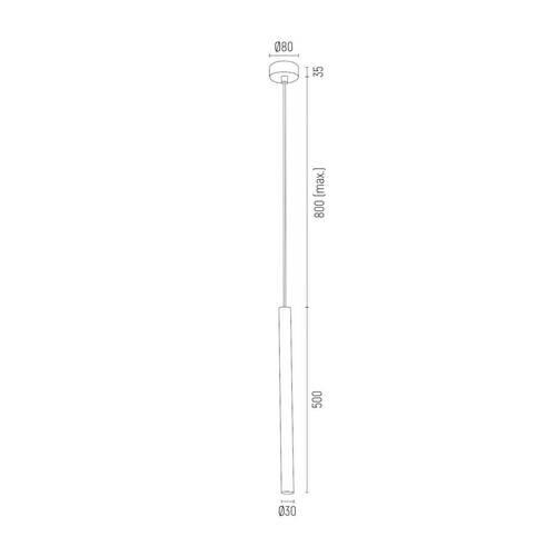 HÄNGELEUCHTE Argon Etna Plus 130/8/8 cm   - Weiß, Design, Metall (130/8/8cm)