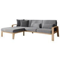 ECKSOFA Grau Struktur  - Naturfarben/Grau, KONVENTIONELL, Holz/Textil (178/264cm) - Cantus