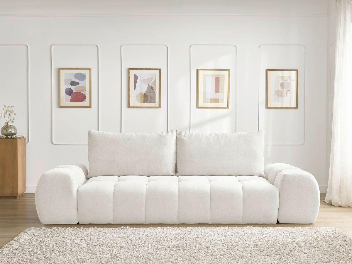 SCHLAFSOFA EVEREST  mit Rücken echt, Armteil links, Armteil rechts Struktur Weiß  - Schwarz/Weiß, MODERN, Kunststoff/Textil (278/90/115cm)