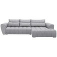 ECKSOFA in Webstoff Hellgrau  304/218 cm  - Silberfarben/Hellgrau, MODERN, Kunststoff/Textil (304/218cm) - Carryhome