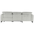 ECKSOFA  in Cord Hellgrau  180/266 cm  - Hellgrau/Schwarz, KONVENTIONELL, Textil/Metall (180/266cm) - Hom`in