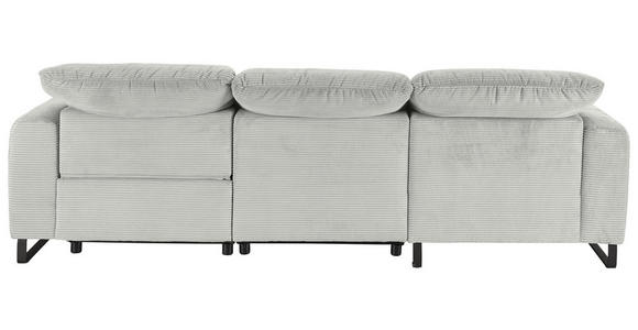 ECKSOFA  in Cord Hellgrau  180/266 cm  - Hellgrau/Schwarz, KONVENTIONELL, Textil/Metall (180/266cm) - Hom`in