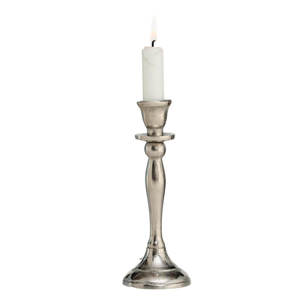 GYERTYATARTÓ - ezüst, Basics, fém (17cm)