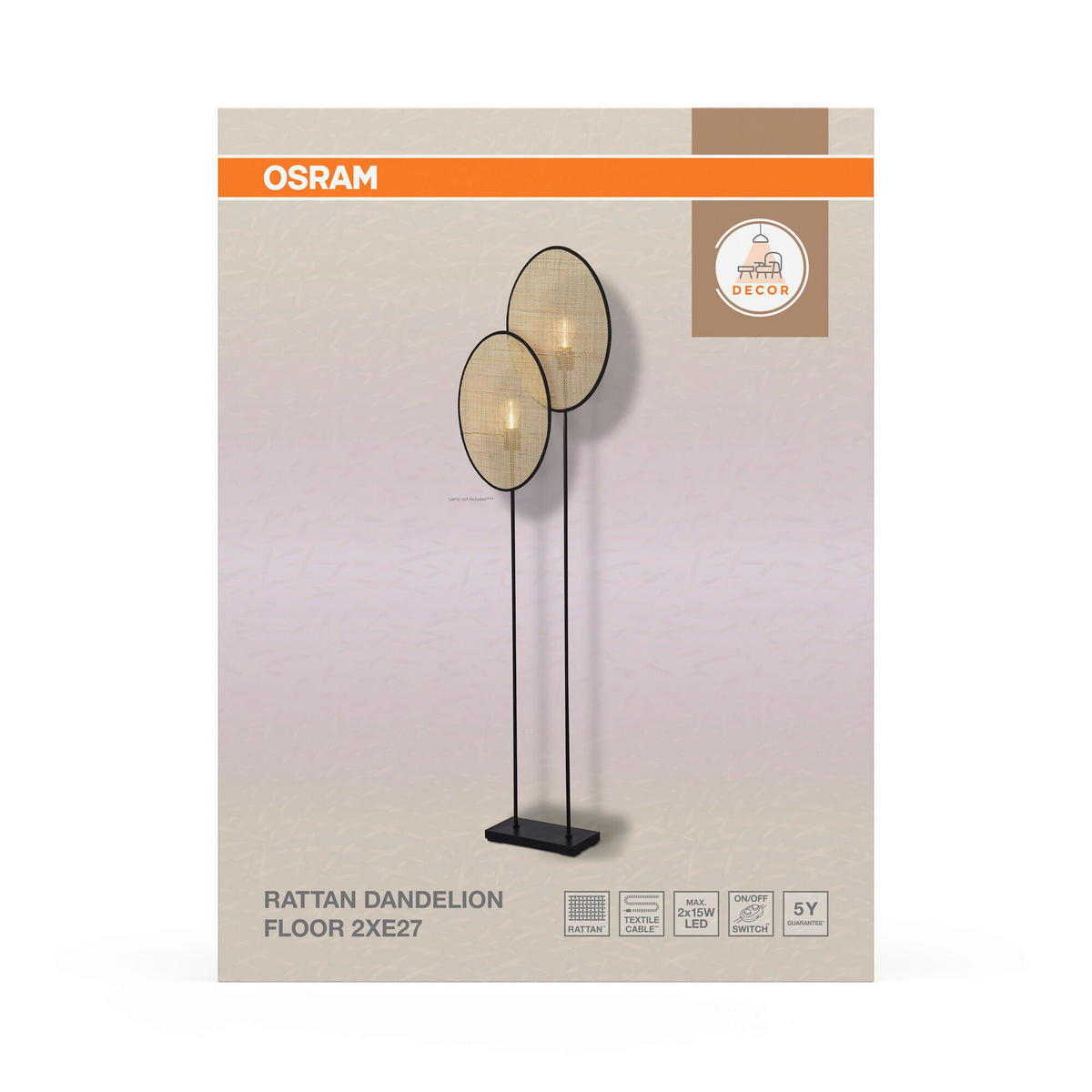 STEHLEUCHTE 52/15/170 cm   - Beige, Basics, Holz/Metall (52/15/170cm) - Osram