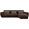 ECKSOFA  in Chenille Braun  340/190 cm  - Schwarz/Braun, Design, Kunststoff/Textil (340/190cm) - Belluti