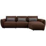 ECKSOFA  in Chenille Braun  340/190 cm  - Schwarz/Braun, Design, Kunststoff/Textil (340/190cm) - Belluti