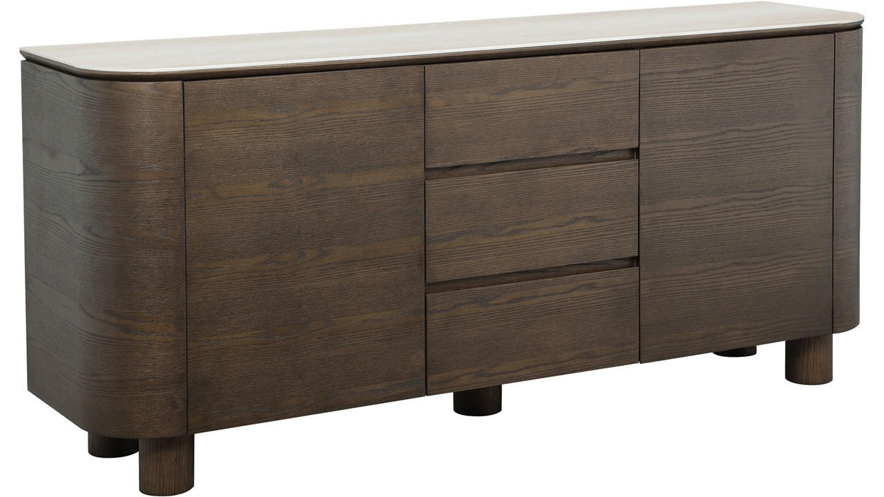 SIDEBOARD 180/80/45 cm  - beige/mörkbrun, Design, trämaterial/trä (180/80/45cm) - Best Price
