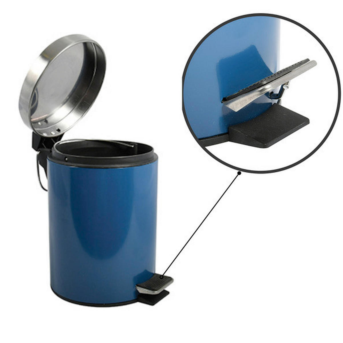 TRETEIMER 3 l  Metall  - Schwarz/Dunkelblau, Basics, Kunststoff/Metall (17/25cm)
