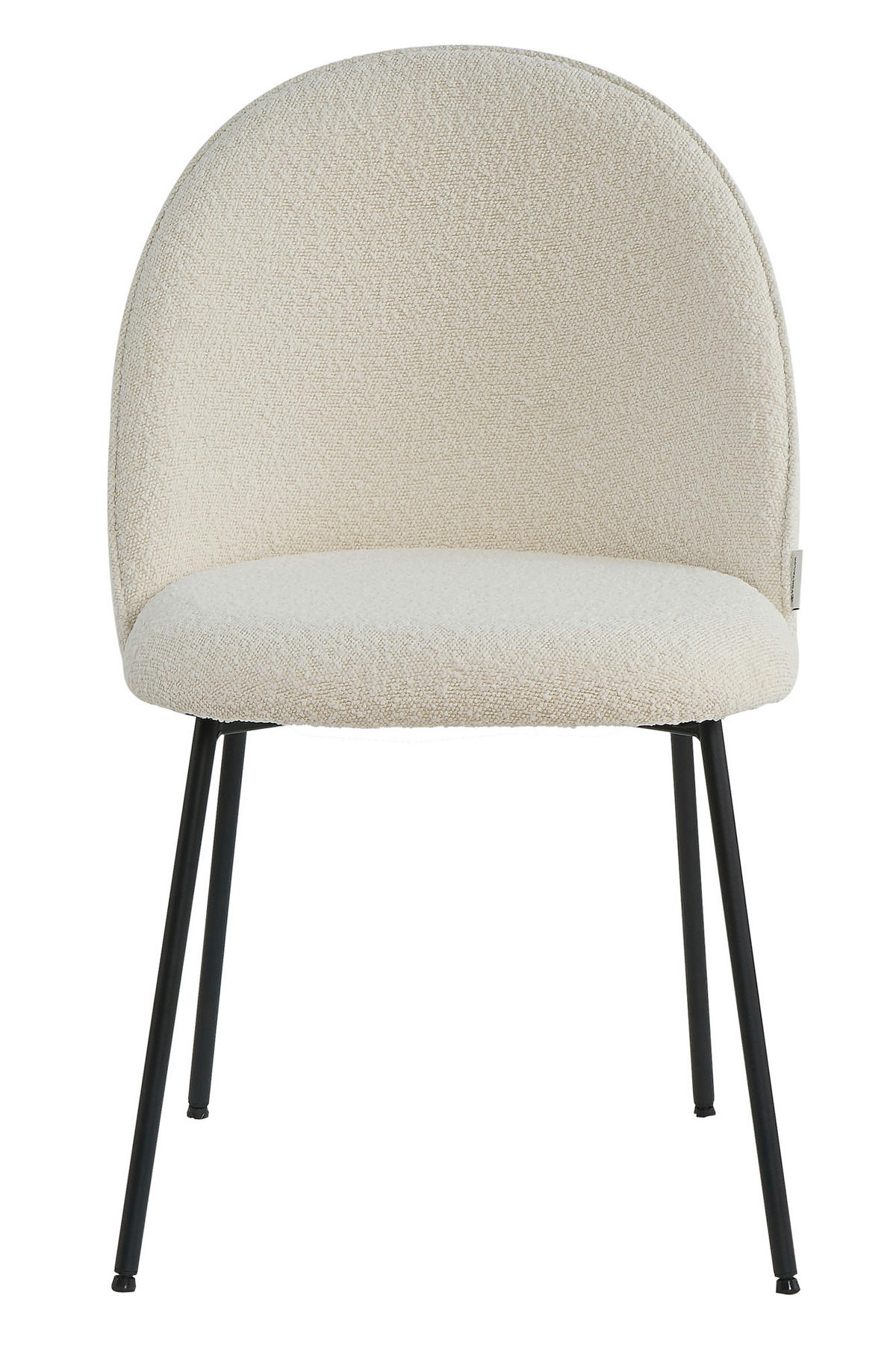 STUHL-SET 2 Stück  Bouclé  Schwarz, Beige  - Beige/Schwarz, MODERN, Textil/Metall (49,5/84/47,5cm) - MID.YOU