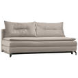 SCHLAFSOFA in Flachgewebe Beige  - Beige/Schwarz, MODERN, Textil/Metall (208/73/92/102cm) - Novel