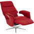 RELAXSESSEL Echtleder Relaxfunktion - Rot/Alufarben, Design, Leder/Metall (72/110/79cm) - Welnova