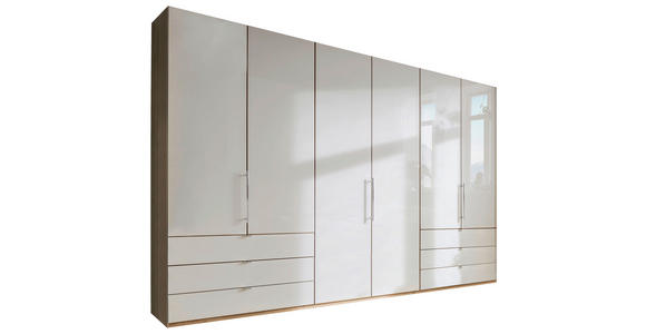FALTTÜRENSCHRANK Glasfront in Eichefarben, Champagner - Chromfarben/Champagner, KONVENTIONELL, Glas/Holzwerkstoff (300/216/58cm) - Venda