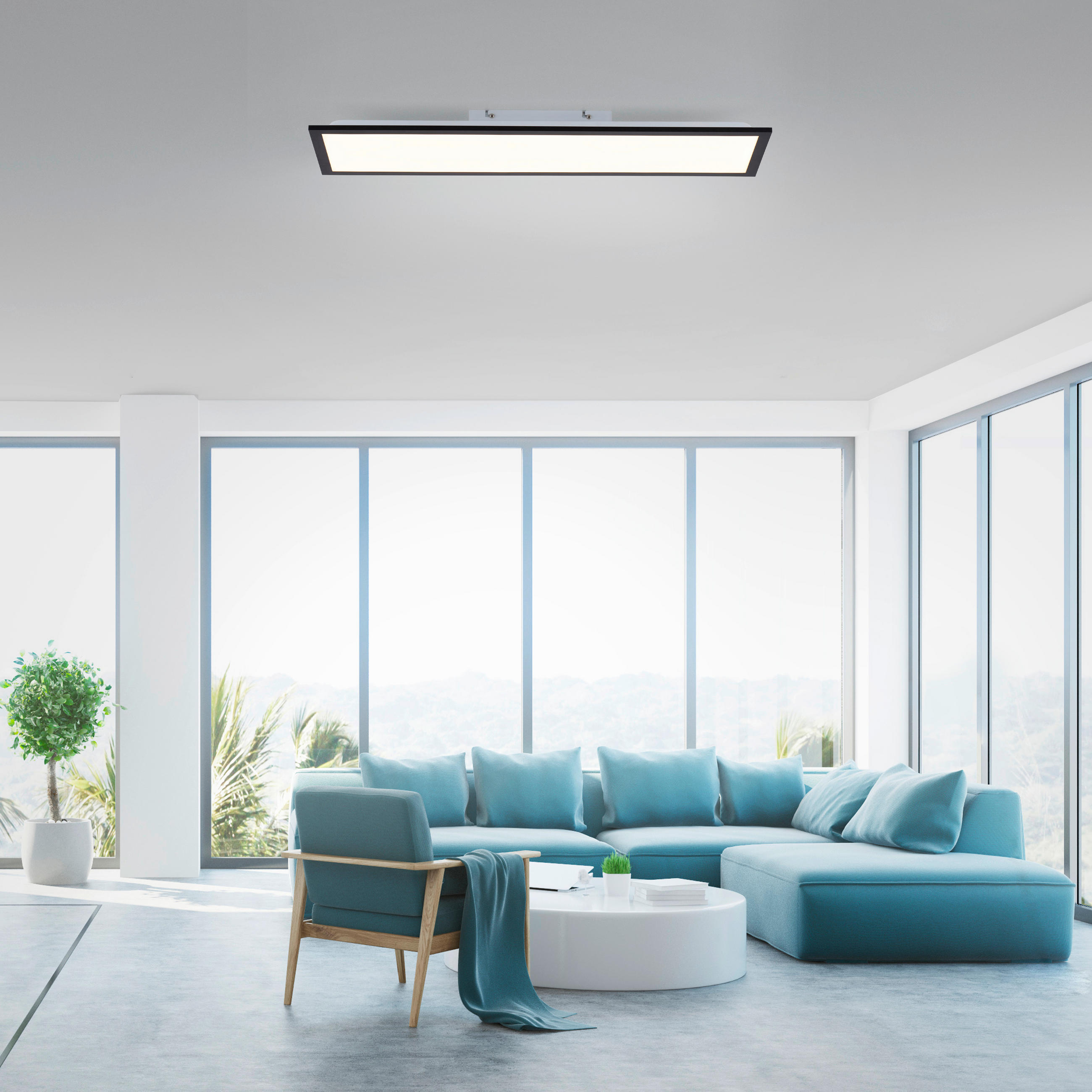 STROPNA LED-SVETILKA  Adda 14 W/1615 lm/3000 K/230 V/ - črna, Basics, kovina/umetna masa (79,5/24,5/6,1cm)