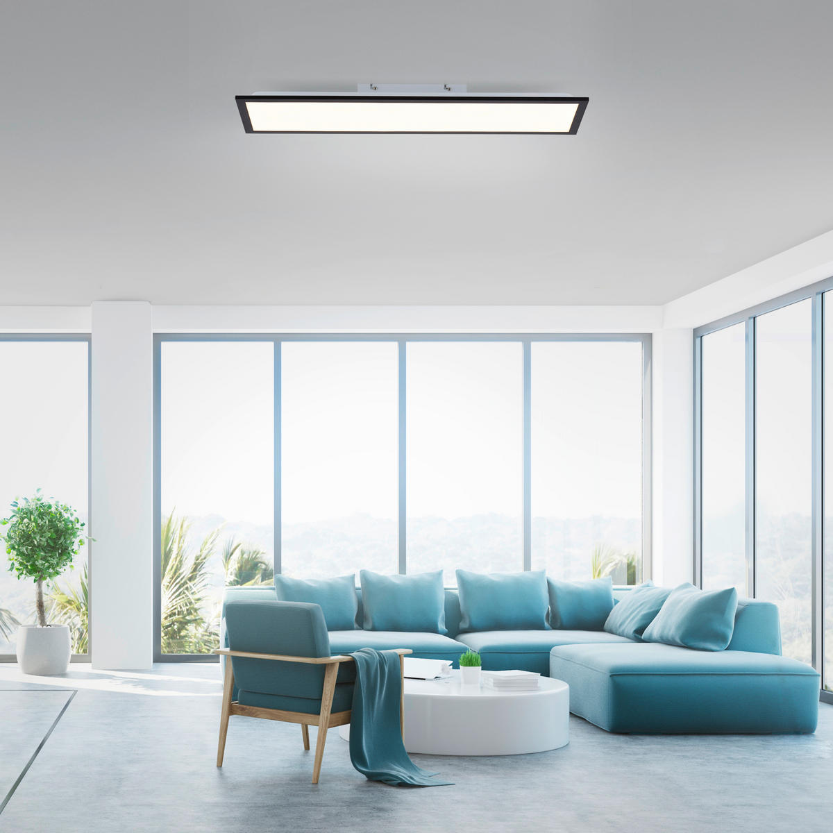 STROPNA LED-SVETILKA  Adda 14 W/1615 lm/3000 K/230 V/ - črna, Basics, kovina/umetna masa (79,5/24,5/6,1cm)
