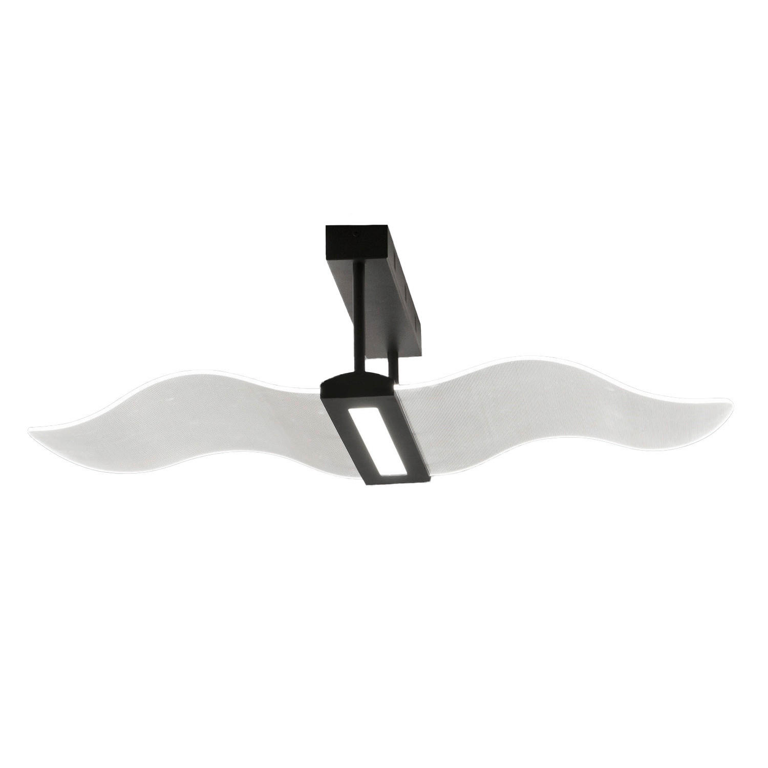 LED PLAFONJERA - crna, Dizajnerski, metal/plastika (85/40/200cm)