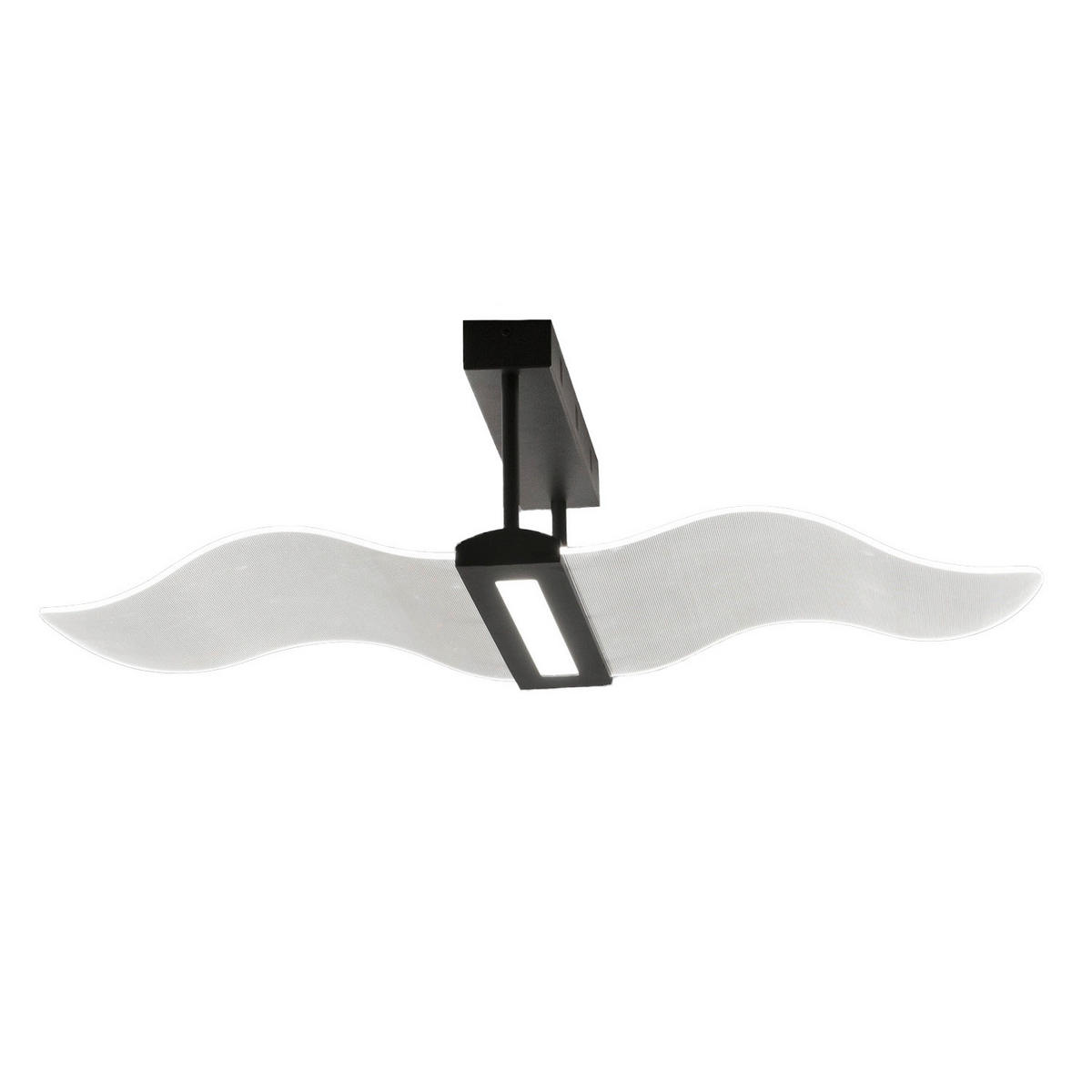 LED PLAFONJERA - crna, Dizajnerski, metal/plastika (85/40/200cm)