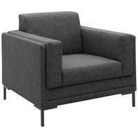 SESSEL Webstoff Anthrazit    - Anthrazit/Silberfarben, Design, Textil/Metall (97/82/90cm) - LOOKS by W.Joop