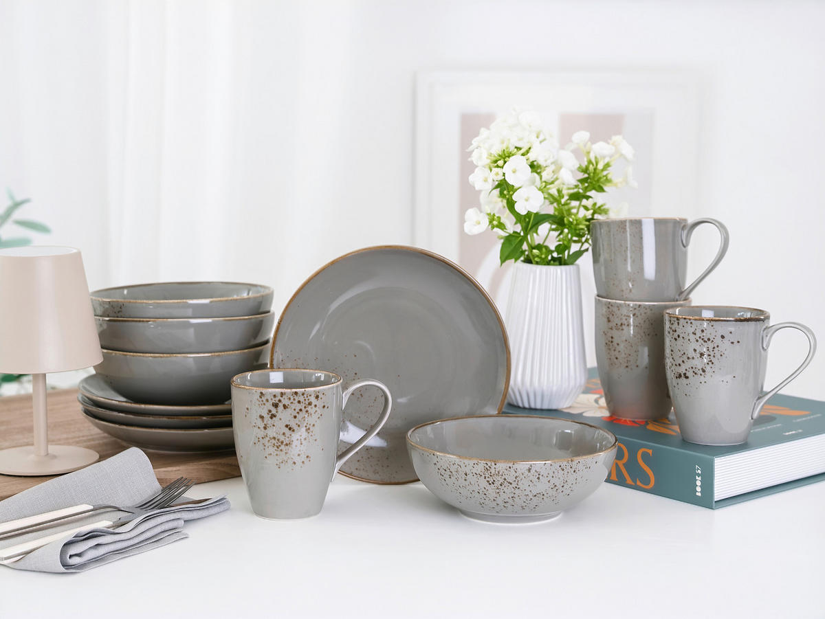 FRUKOSTSERVIS Nature Collection Stone  - grå, Basics, keramik - Creatable