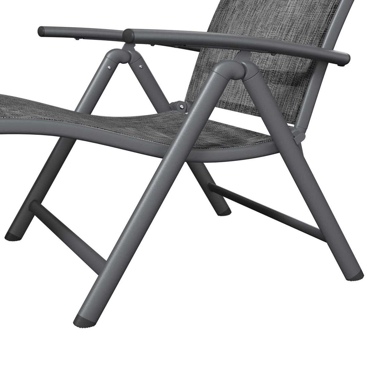 GARTENLIEGE 61/94/180 cm  - Anthrazit/Grau, Basics, Textil/Metall (61/94/180cm) - Ambia Garden