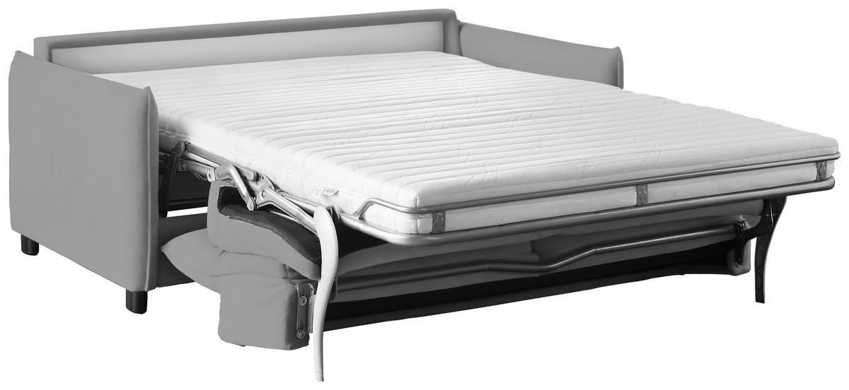 SCHLAFSOFA in Cord, Velours Hellgrau  - Hellgrau/Schwarz, KONVENTIONELL, Textil/Metall (188/84-105/100cm) - Bali