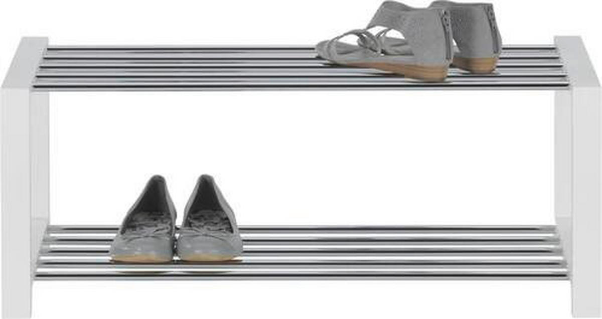 STALAK ZA OBUĆU  bijela, boje kroma  metal, drvni materijal     - bijela/boje kroma, Design, drvni materijal/metal (80/32/30cm) - Carryhome