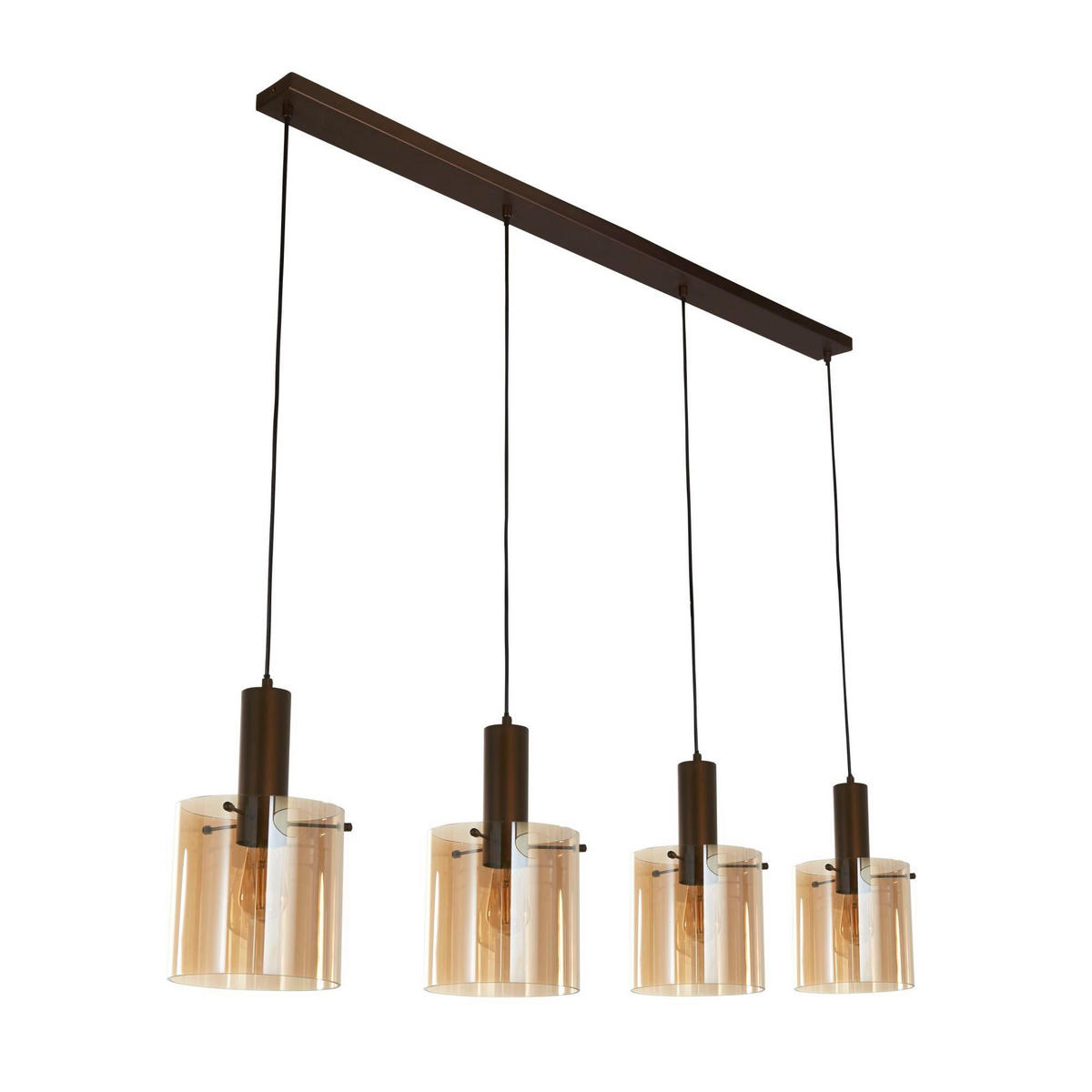HÄNGLAMPA Sweden 142/22/35-150 cm  - bärnstensfärgad, Modern, metall/glas (142/22/35-150cm)