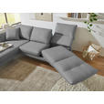 ECKSOFA  in Flachgewebe Hellgrau Armteilverstellung, Relaxfunktion, Drehsitzfunktion  175-224/255-365 cm  - Hellgrau/Schwarz, Design, Textil/Metall (175-224/255-365cm) - Dieter Knoll